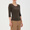 MOCHA BROWN(따뜻한 코튼 울 스무스 · U넥 8부소매 셔츠 · 여성)