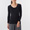 BLACK(따뜻한 코튼 울 스무스 · U넥 8부소매 티셔츠 · 여성)