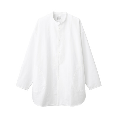 WHITE([남녀공용] 워싱 옥스포드 · 오버롱 셔츠)