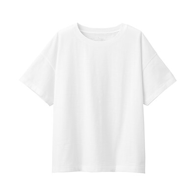 WHITE([무인양품]  여성 슬러브 저지 티셔츠 (오버핏 반팔))