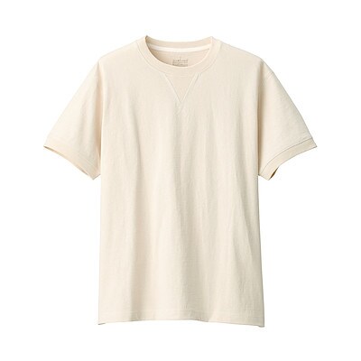 RAW WHITE([무인양품]  남성 태번수 저지 가젯 티셔츠 (오버핏 반팔))