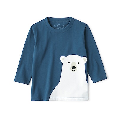 POLAR BEAR(저지 편직 · 프린트 긴소매 티셔츠 · 베이비)