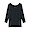 BLACK(발열면 · U넥 8부소매 티셔츠 · 여성)