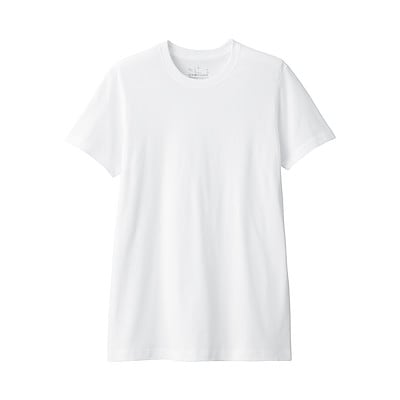 WHITE(사이드 심리스 저지 · 크루넥 반소매 티셔츠)