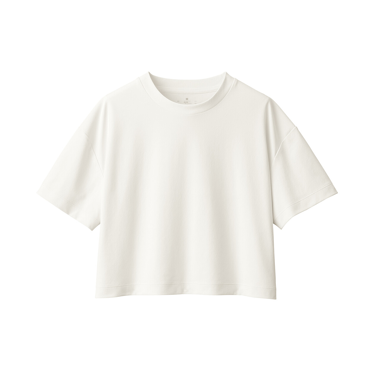 OFF WHITE([무인양품]  여성 UV 컷 흡한속건 반소매 쇼트 티셔츠 (오버핏 반팔))
