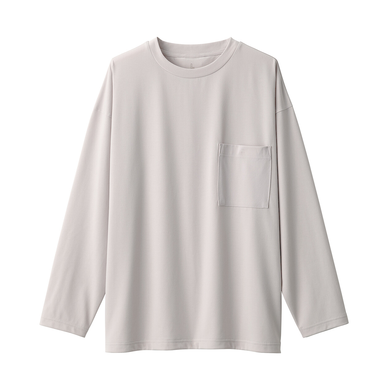 GRAY([무인양품]  남녀공용 오염이 쉽게 지워지는 흡한속건 긴소매 티셔츠 (오버핏 반팔))