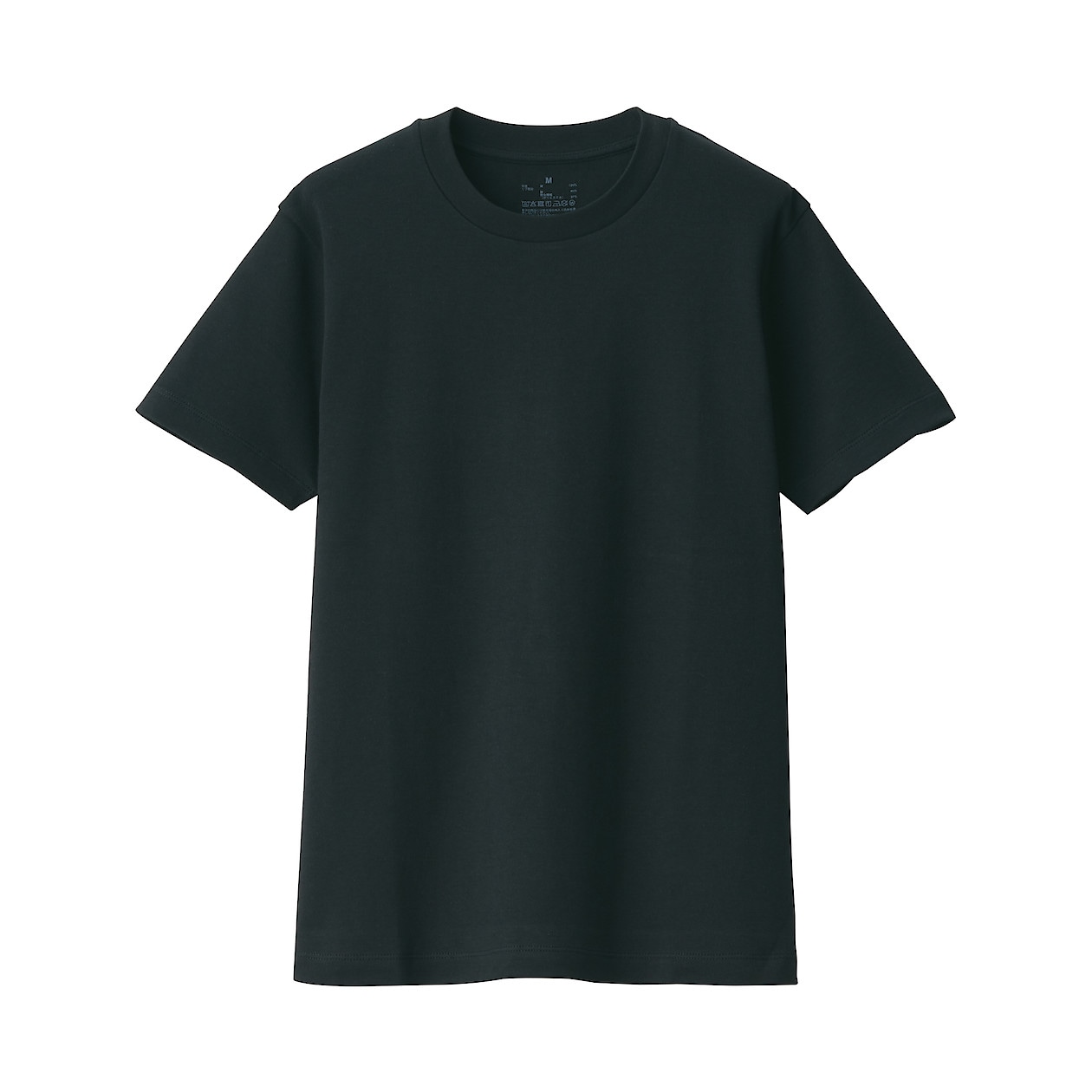 BLACK([무인양품]  여성 스무스 편직 크루넥 반소매 티셔츠 (오버핏 반팔))