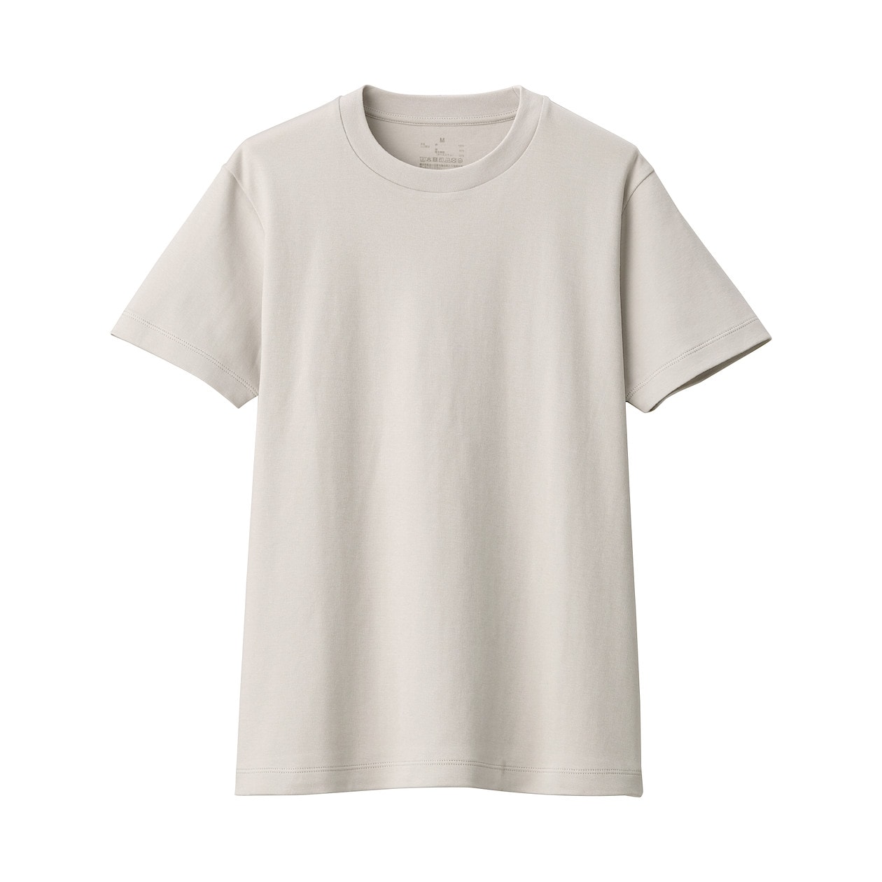 LIGHT GRAY([무인양품]  여성 스무스 편직 크루넥 반소매 티셔츠 (오버핏 반팔))