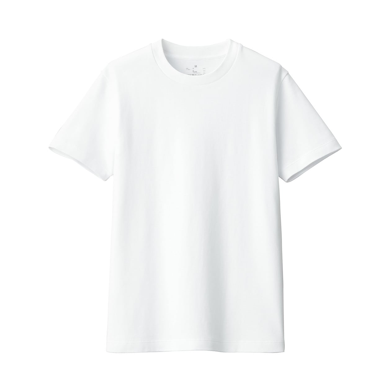 WHITE([무인양품]  여성 스무스 편직 크루넥 반소매 티셔츠 (오버핏 반팔))