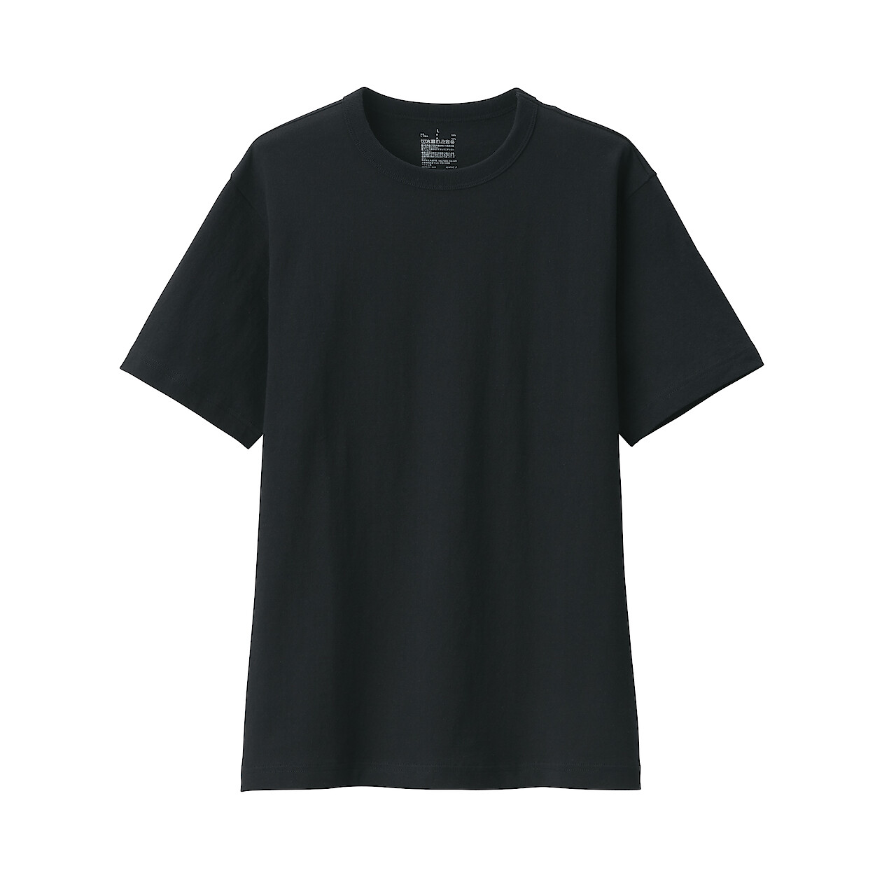 BLACK([무인양품]  남성 워싱 태번수 크루넥 반소매 티셔츠 (오버핏 반팔))