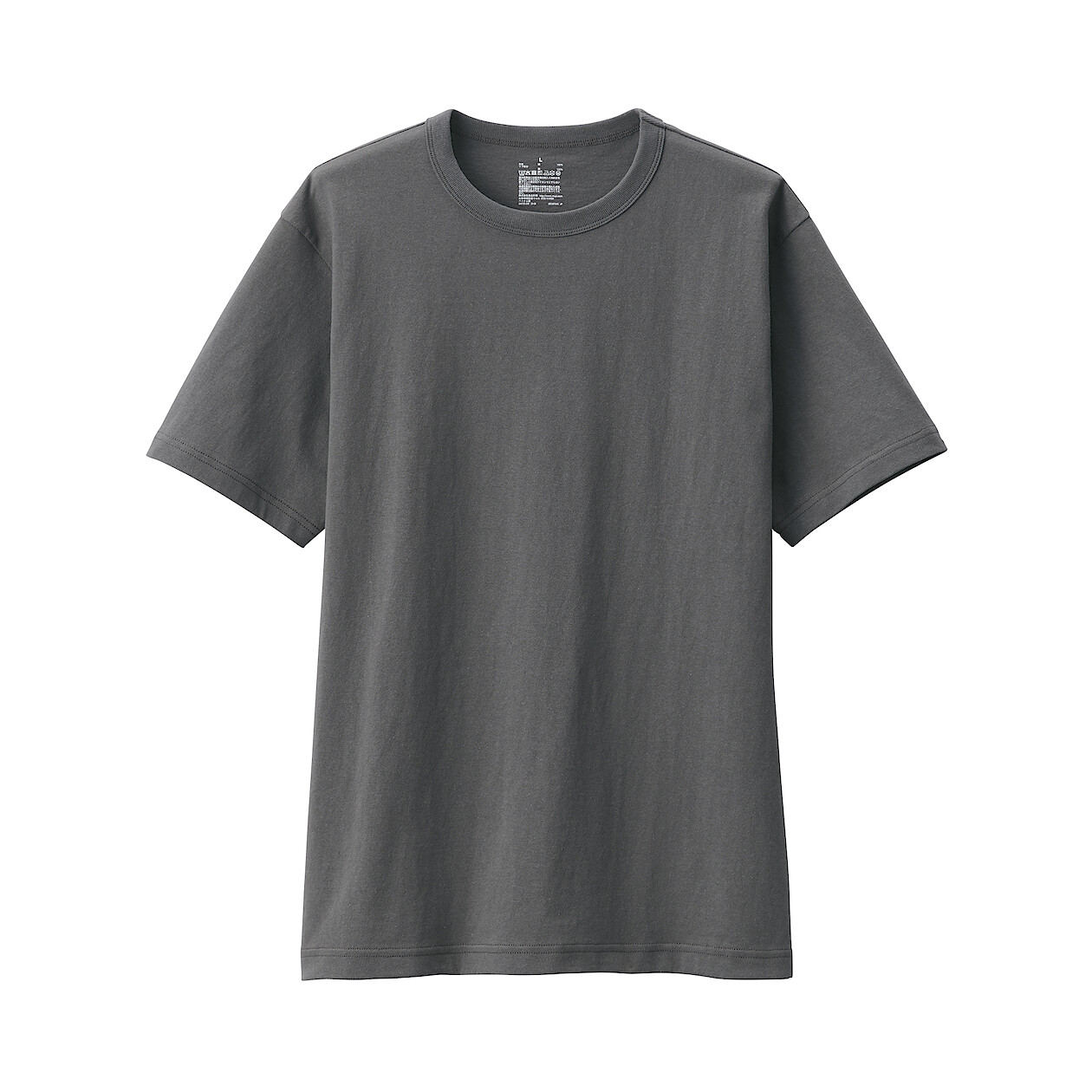 DARK GRAY([무인양품]  남성 워싱 태번수 크루넥 반소매 티셔츠 (오버핏 반팔))