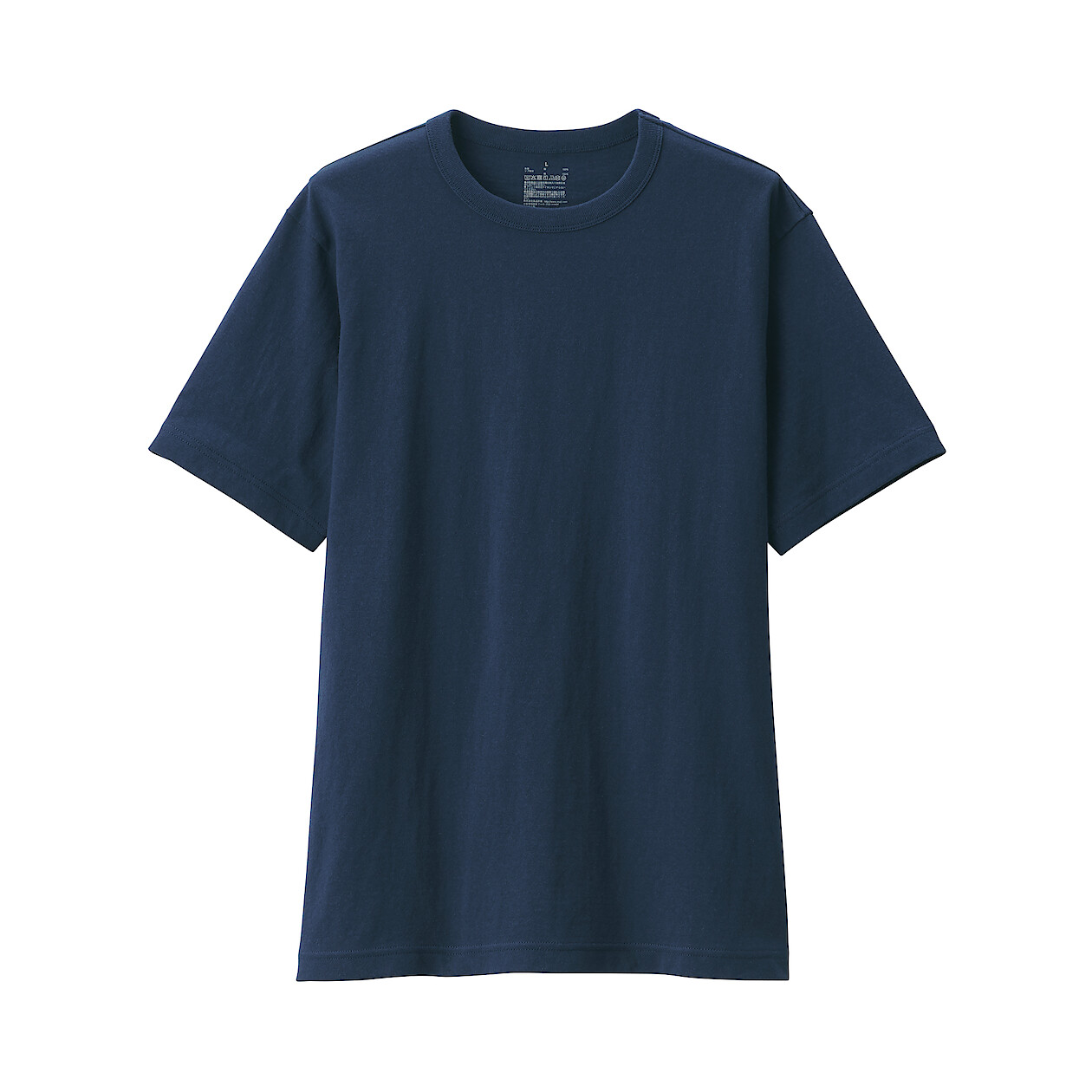 DARK NAVY([무인양품]  남성 워싱 태번수 크루넥 반소매 티셔츠 (오버핏 반팔))