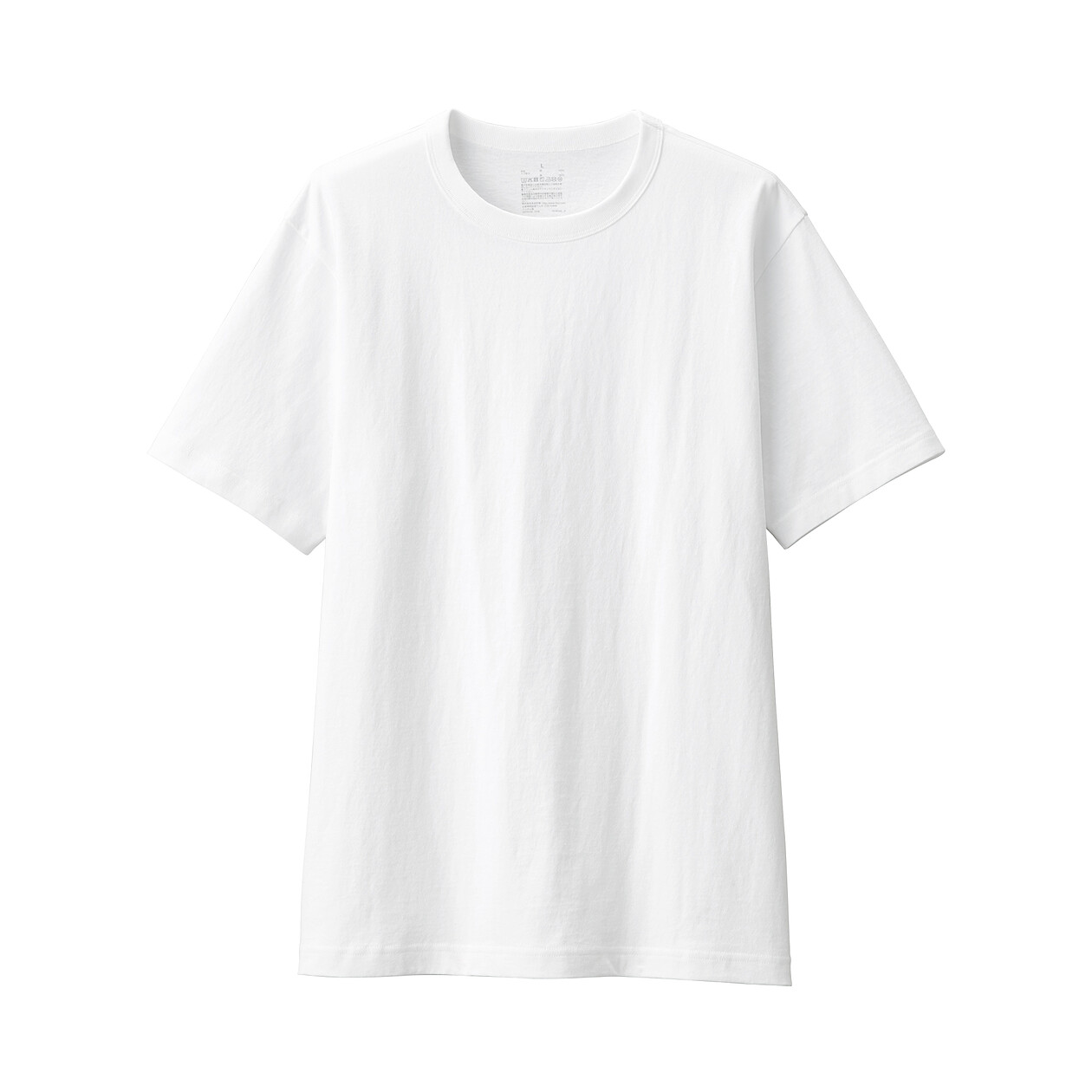 WHITE([무인양품]  남성 워싱 태번수 크루넥 반소매 티셔츠 (오버핏 반팔))