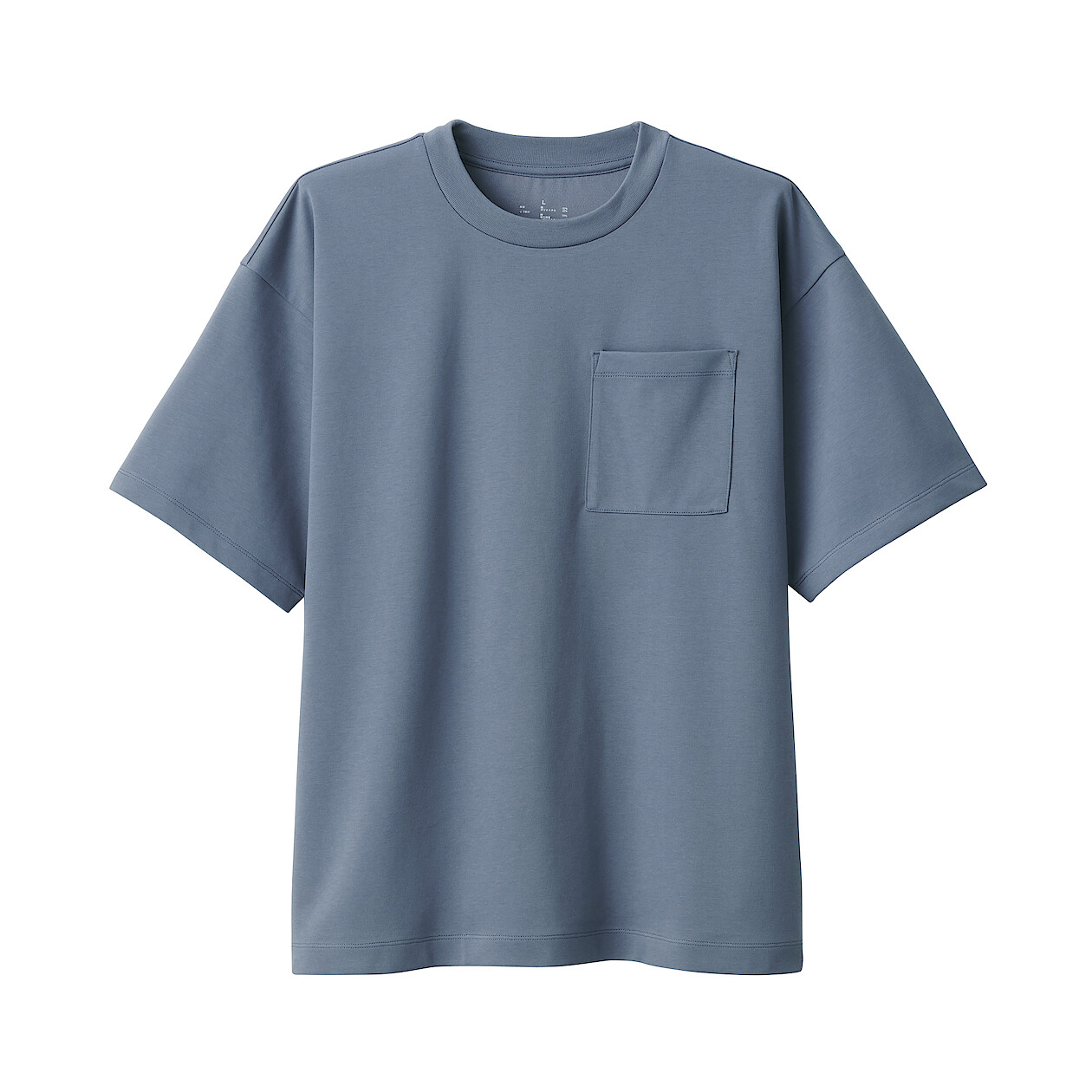 SMOKY BLUE([무인양품]  남성 시원한 UV 컷 와이드 반소매 티셔츠 (오버핏 반팔))