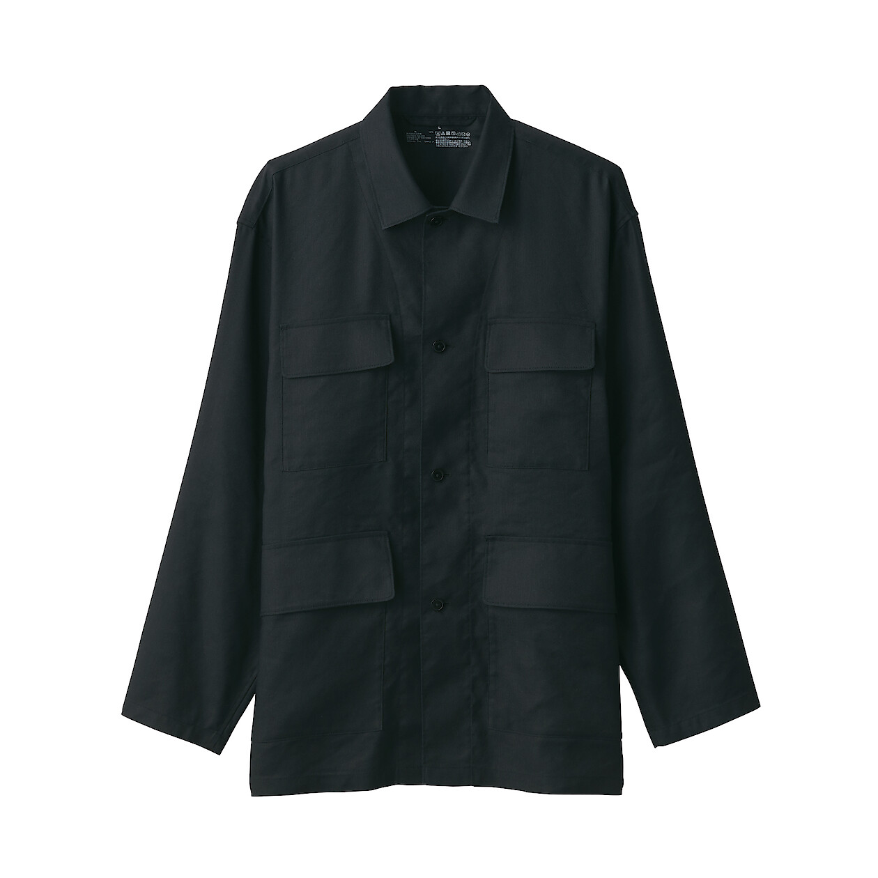 BLACK(남성  · 헴프 혼방  · 셔츠 재킷)